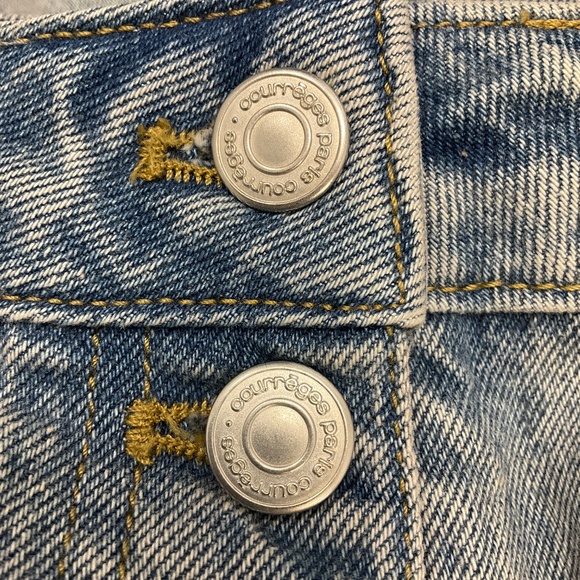 COURREGES LIGHT BLUE WASH FLARED DENIM JEANS - Picture 5 of 6